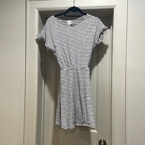 Navy and white striped H&M dress